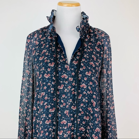 See By Chloe Floral Haze Lace Trim Dress Sz 42 - Picture 3 of 14